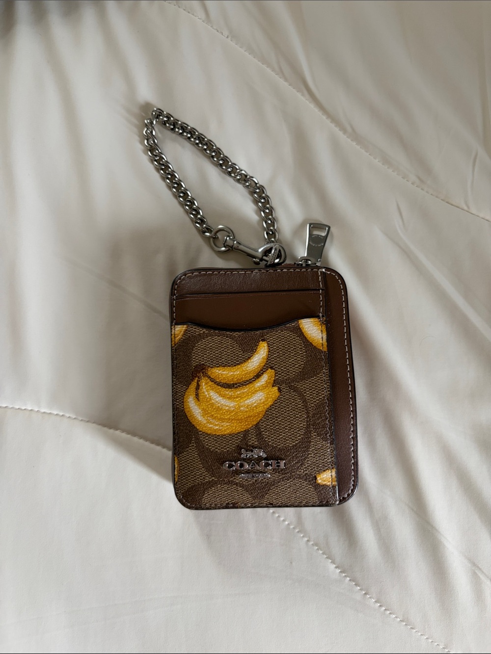 Coach Zip Card Case Banana Print